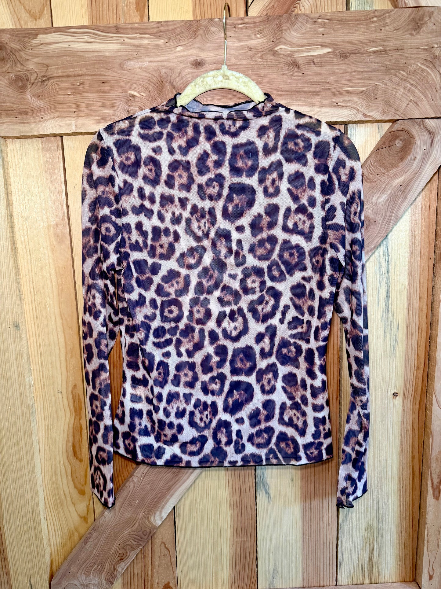 Leopard mesh top
