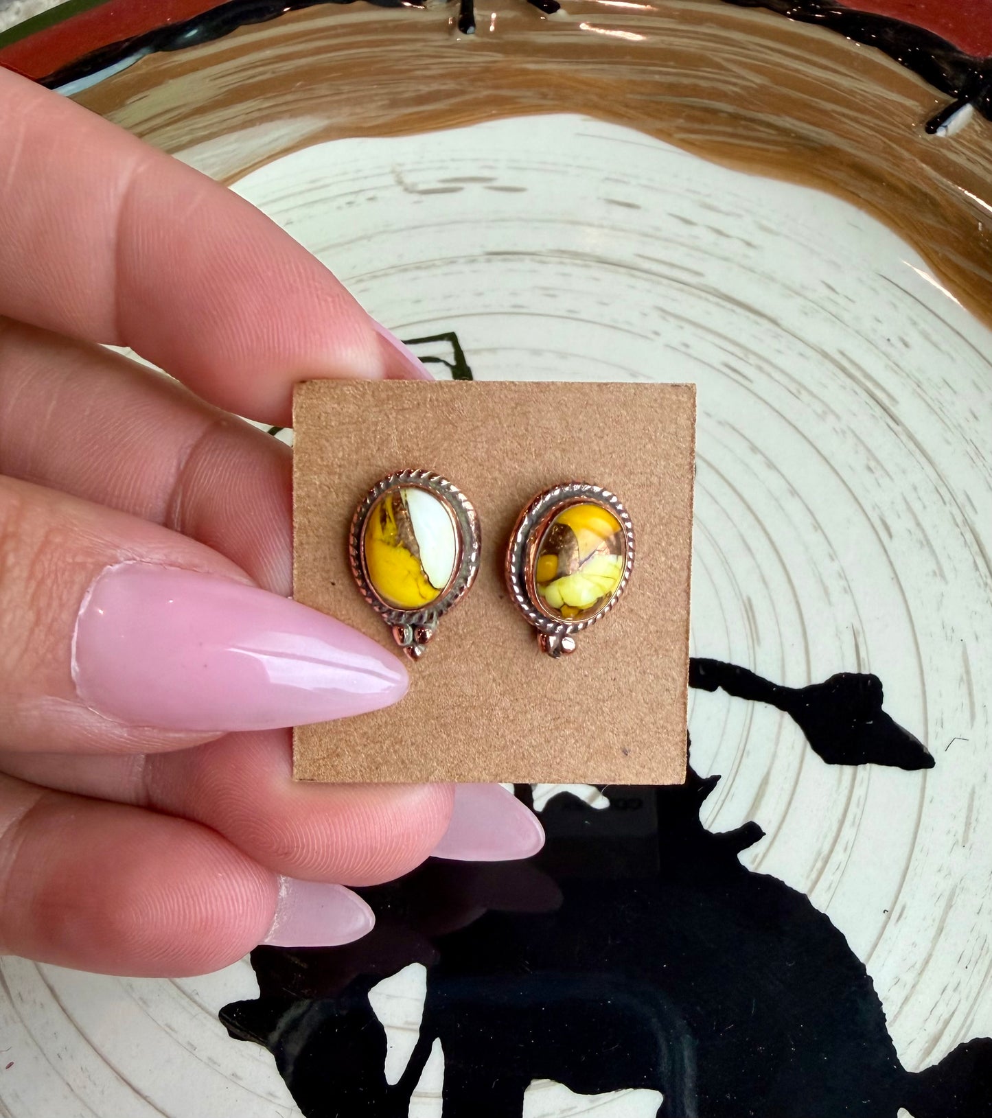Honey Dahlia studs