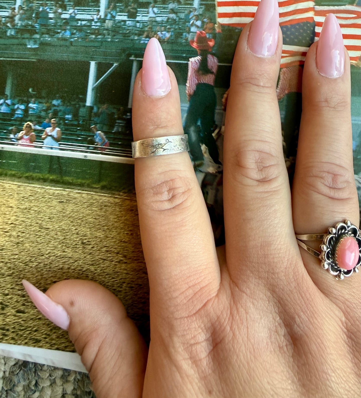 Sterling stamped ring