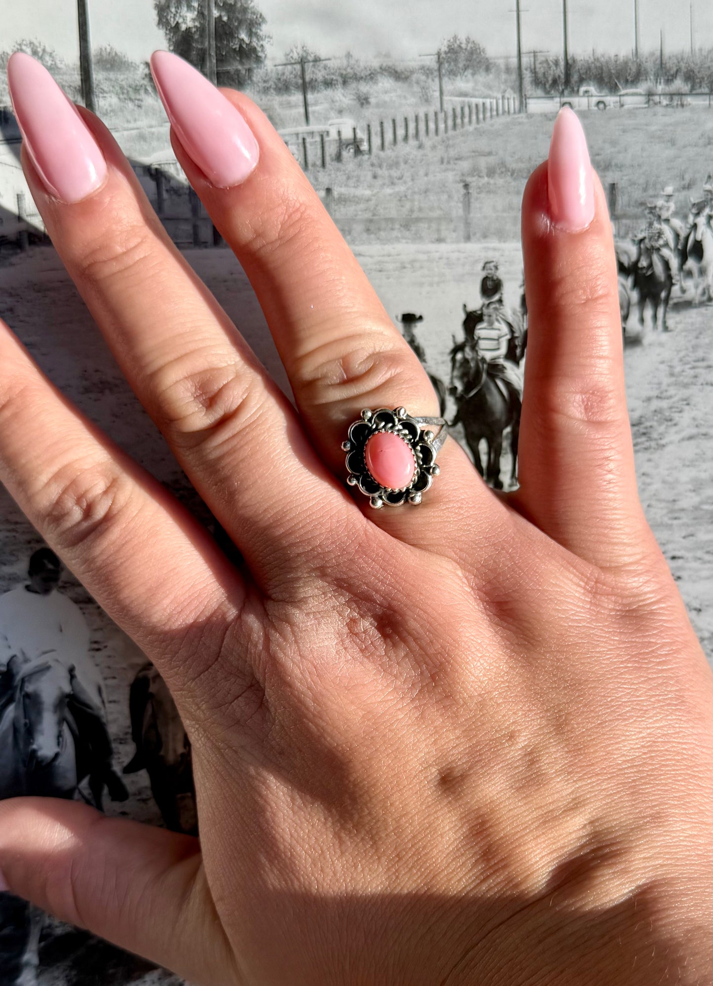 Pink conch ring