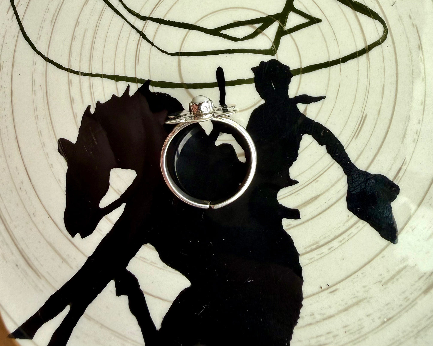 White buffalo flower ring