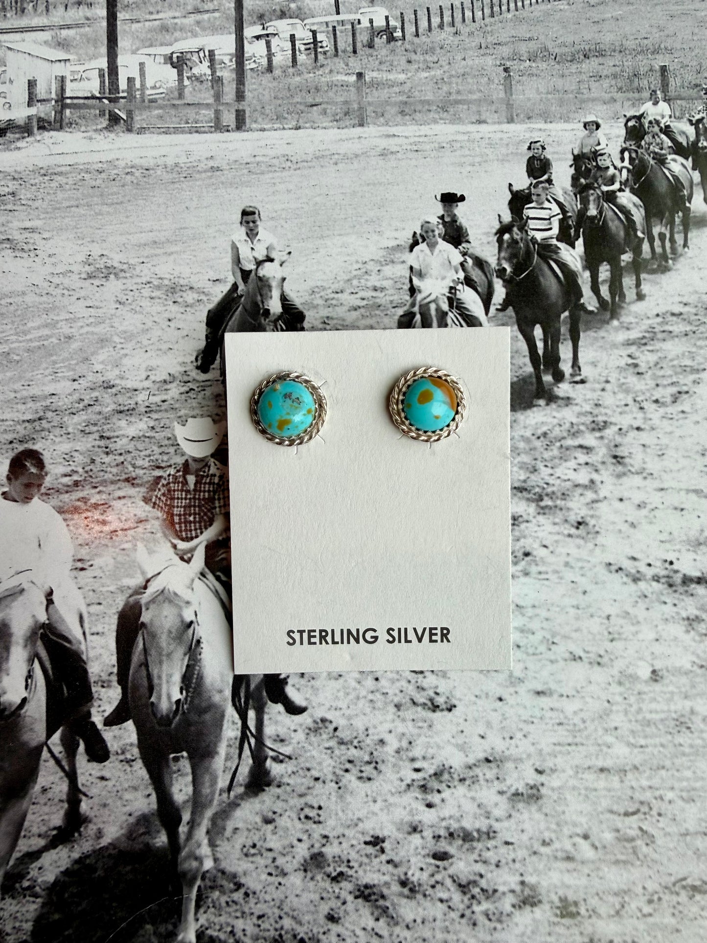 Dainty turquoise studs