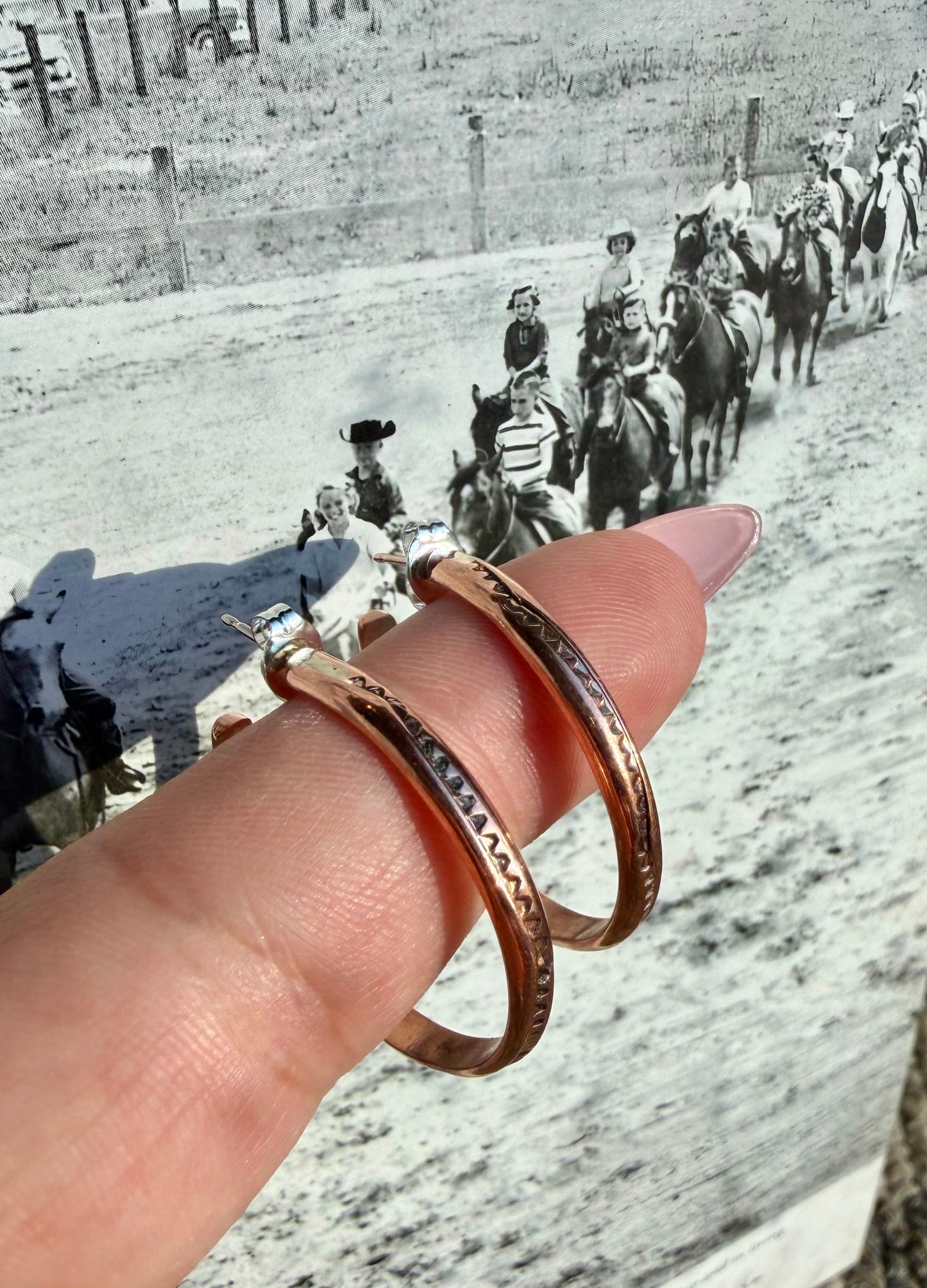 Native made copper hoops