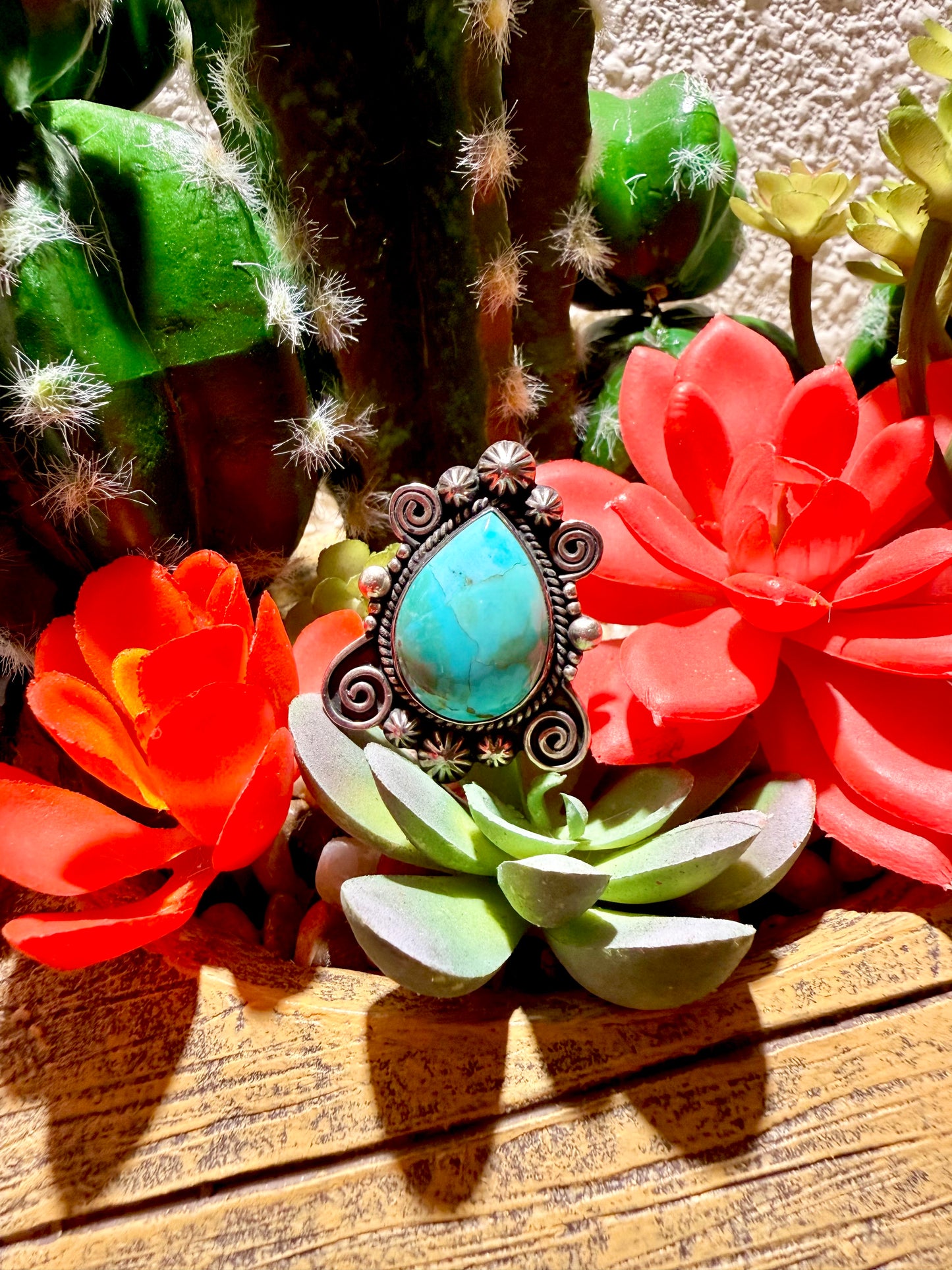 Sterling silver Kingman ring