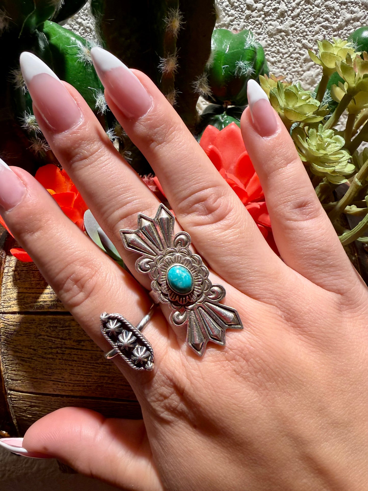 Kingman turquoise silver ring