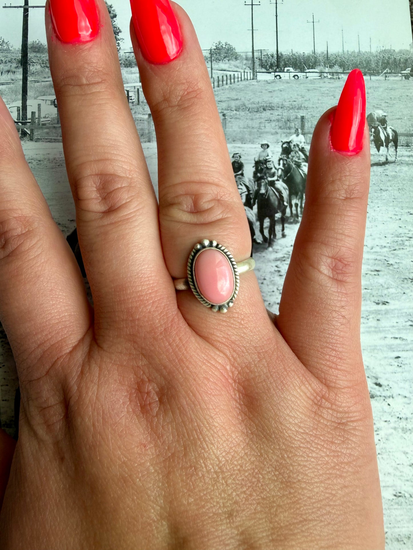 Pink conch ring