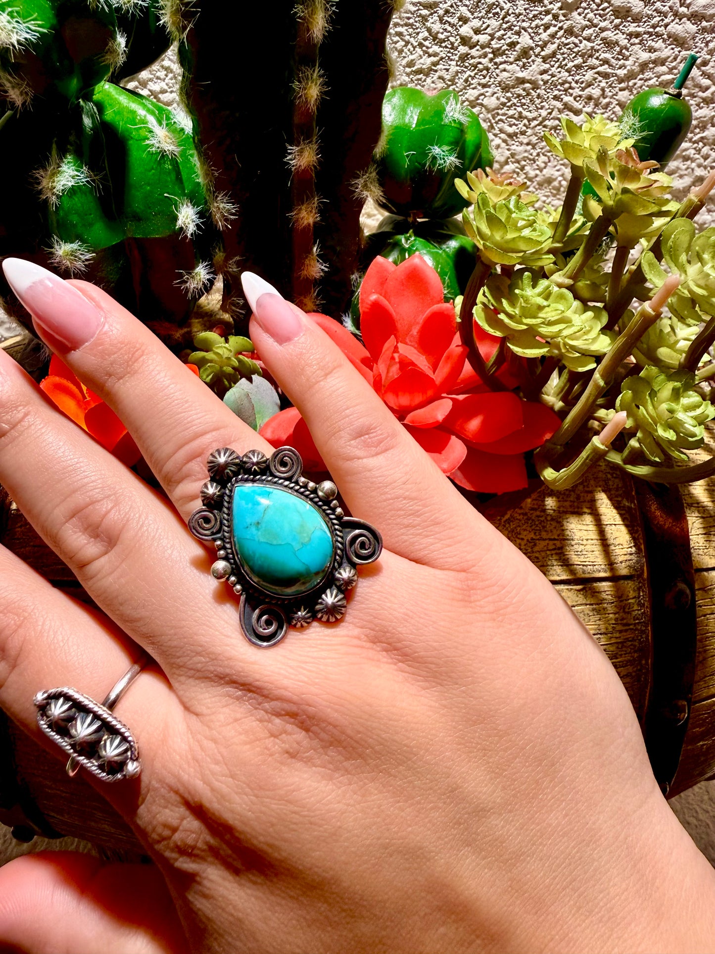 Sterling silver Kingman ring