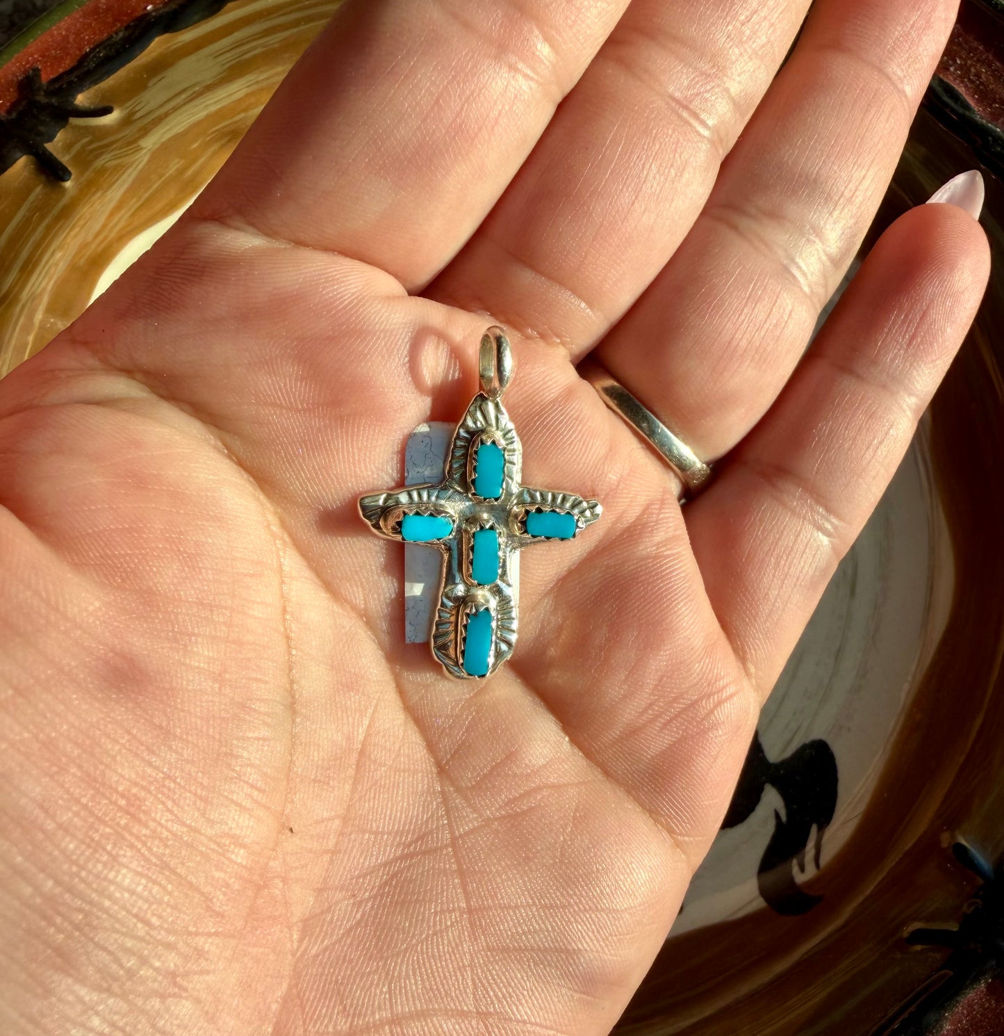 Zuni cross pendant