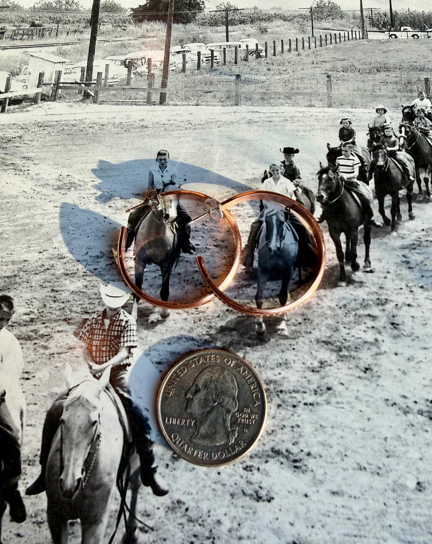 Native made copper hoops