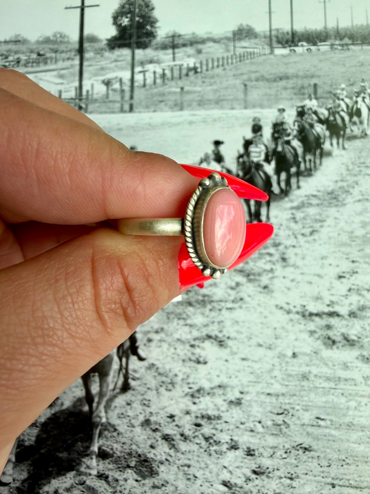Pink conch ring