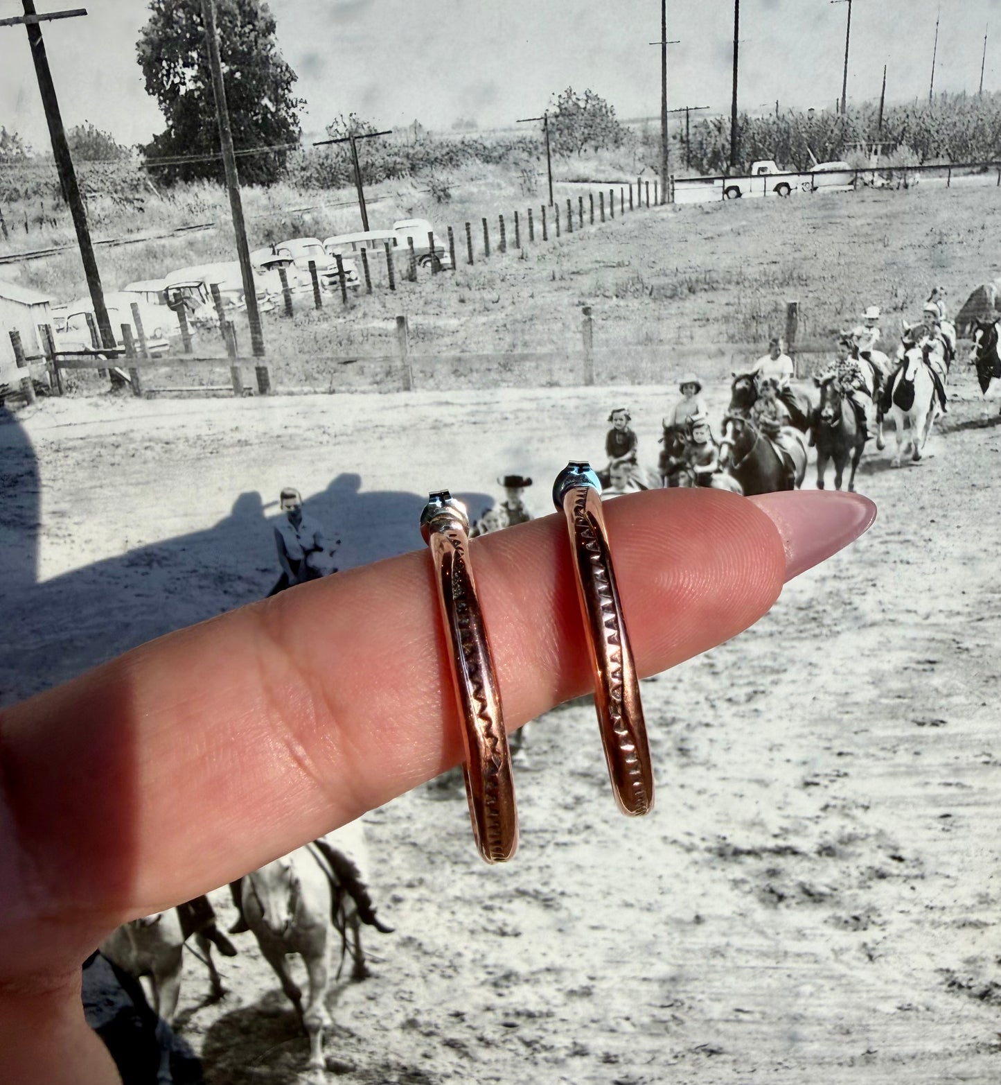 Native made copper hoops