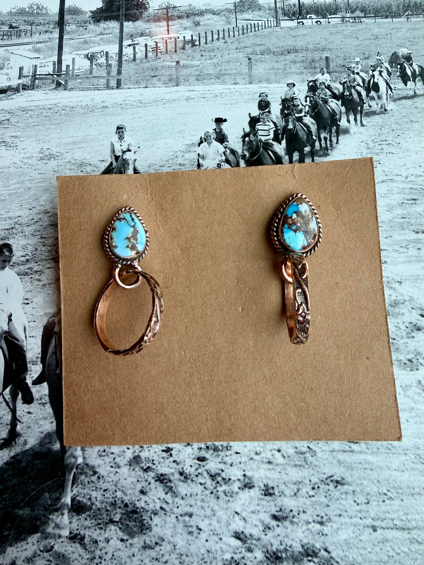 Golden hills & copper stud hoops